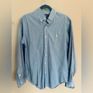 Ralph Lauren Classic Fit Navy Gingham Button Down Shirt Size S